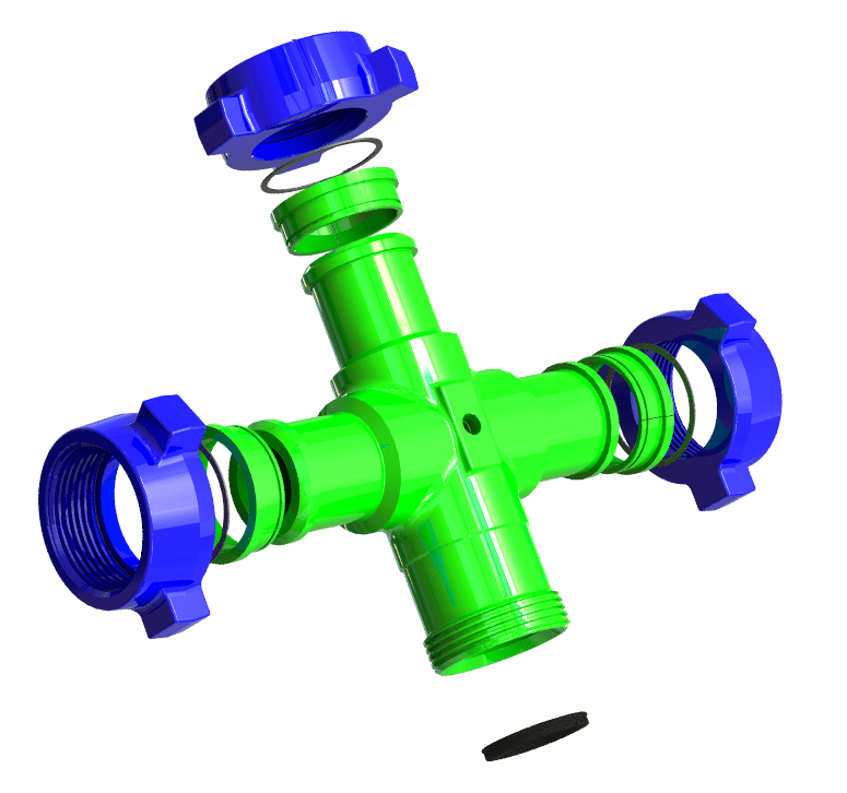 Cross ,2" 1502 M (wing ) x M (wing ) x M (wing ) x F (thread) 1 /2" NPT TAP, SOUR 10000