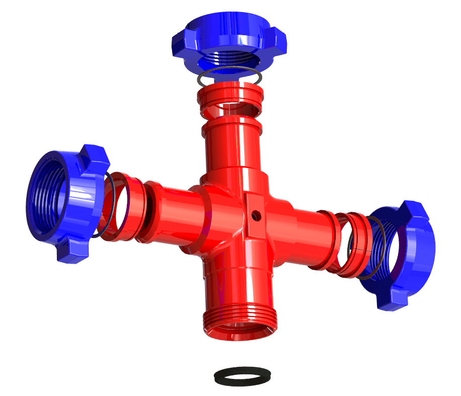 Cross ,3" 1502 M (wing ) x M (wing ) x M (wing ) x F (thread) 1 /2" NPT TAP, Standard 15000 PSI