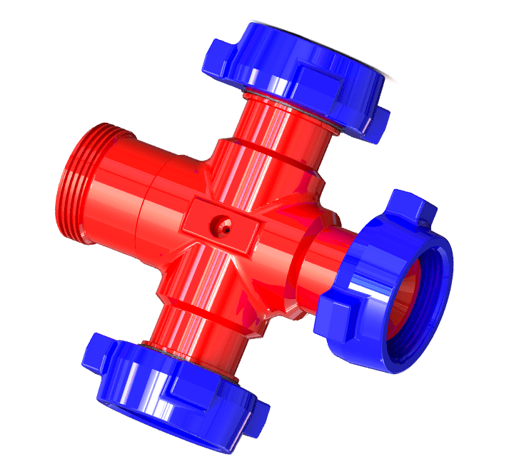 Cross 3" 1502 M(Wing) X M(Wing) X M(Wing) X F(Thread) WITH 9/16" Auto Clave