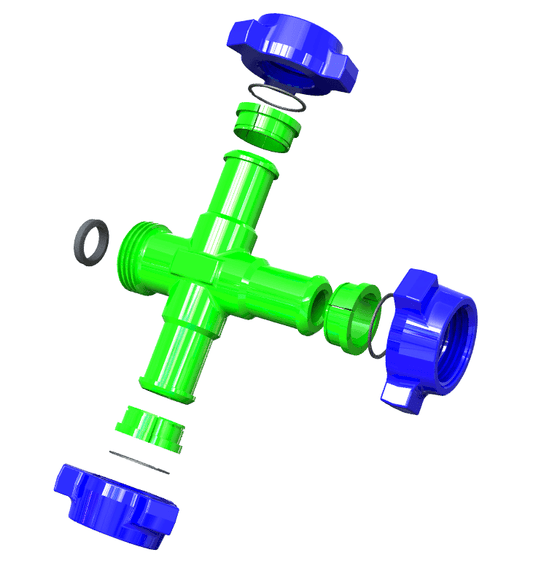 Cross , 3"  1502 M(wing )x M (wing ) x M (wing ) x F (thread) SOUR,10000 PSI with 9/16